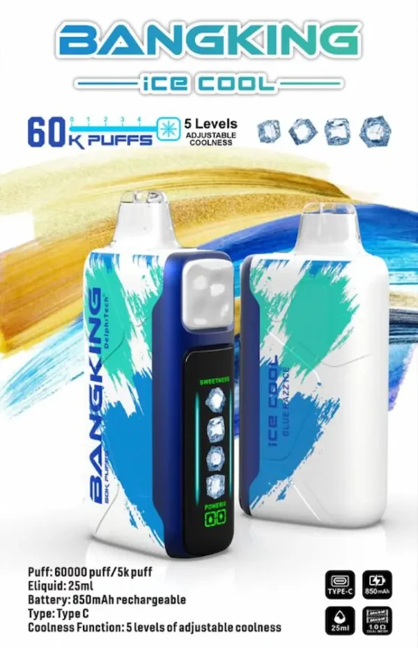 BANG KING 60000 Blue Razz Ice Disposable Vape 60K Puffs Cool Flavor