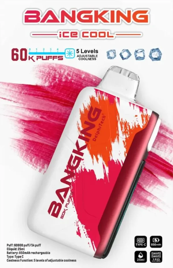BANG KING 60000 Cherry Strazz Disposable Vape 60K Puffs Cherry Strawberry Flavor