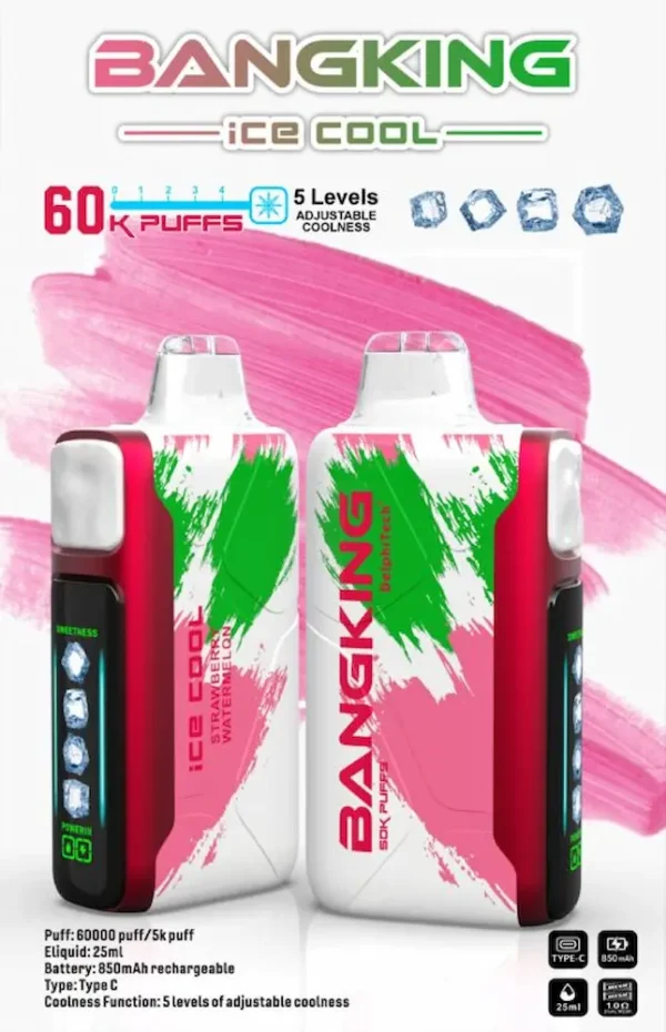 BANG KING 60000 Strawberry Watermelon Disposable Vape 60K Puffs Fruity Flavor
