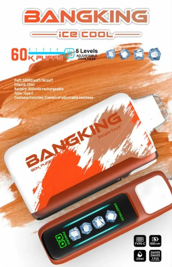 BANG KING 60000 Tiger’s Blood Disposable Vape 60K Puffs Watermelon Strawberry Coconut Flavor