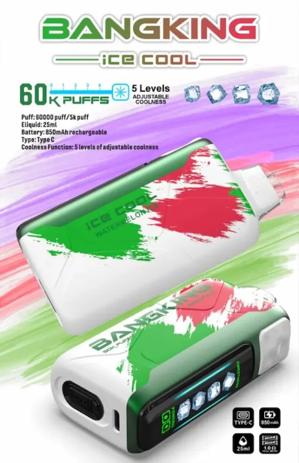 BANG KING 60000 Watermelon Ice Disposable Vape 60K Puffs Refreshing Flavor