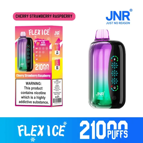 JNR Flex Ice 21000 Puffs Disposable Vape – Cherry Strawberry Raspberry
