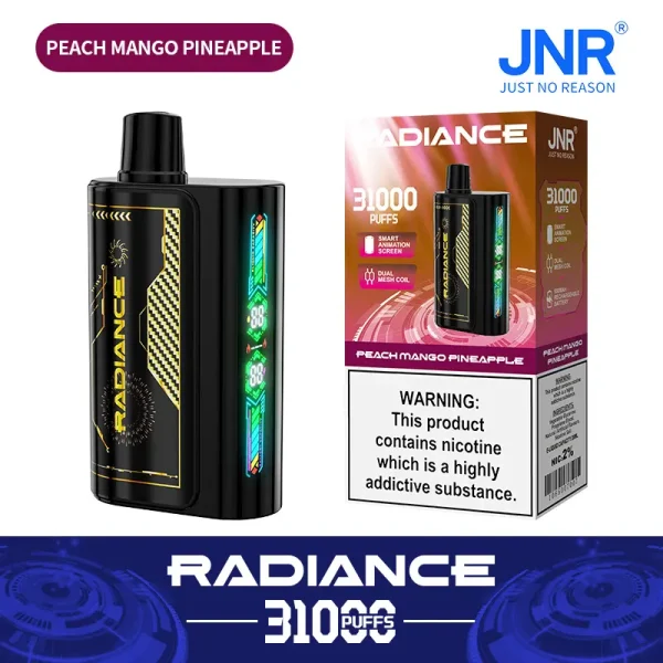 JNR Radiance 31000 Puffs Disposable Vape Peach Mango Pineapple