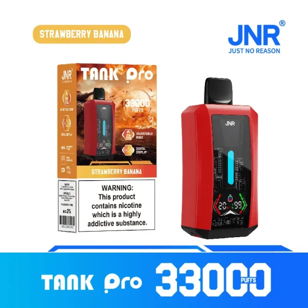JNR Tank Pro 33000 Puffs Disposable Vape – Strawberry Banana