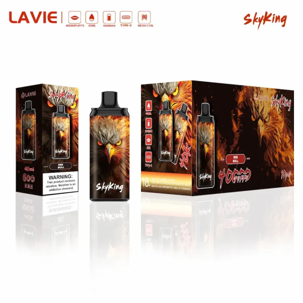 Lavie SkyKing 40000 40K puffs disposable vape - Red Bull flavor