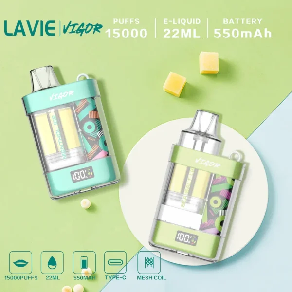 Lavie Vigor 15000 Replaceable E-Liquid Tank Disposable Crystal Vape 15K Puffs Main Product Image Premium Design