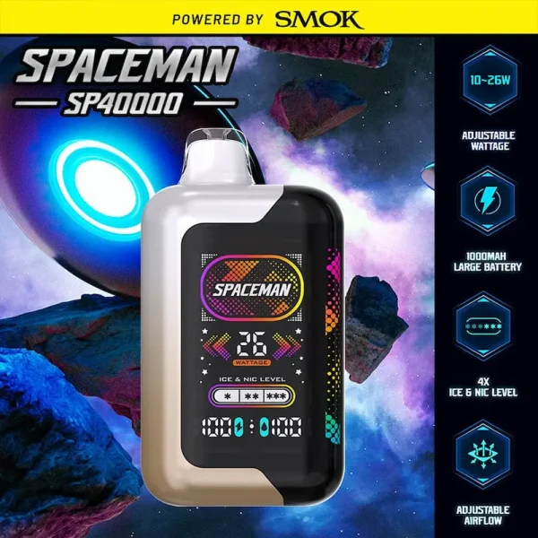 SMOK Spaceman SP40000 Smart Disposable Vape 40K Puffs – Premium Rechargeable Vape Device