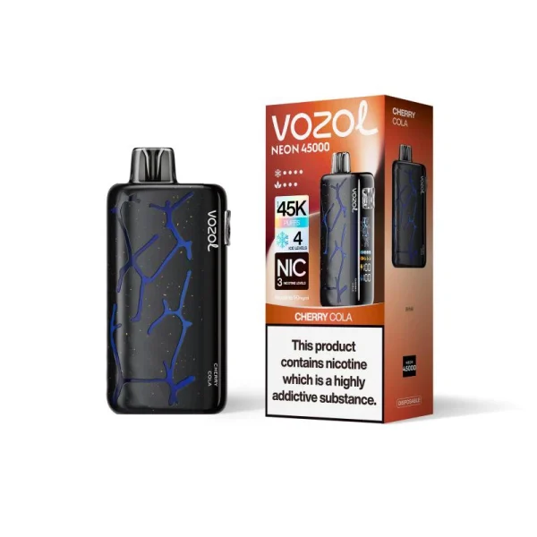 VOZOL Neon 45000 Cherry Cola Smart Disposable Vape – 45K Puffs Fizzy Soda Flavor with Ice Control
