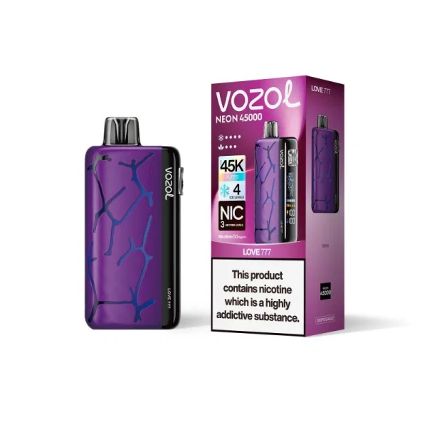 VOZOL Neon 45000 Love 777 Smart Disposable Vape – 45K Puffs Premium Fruity Flavor with Nicotine