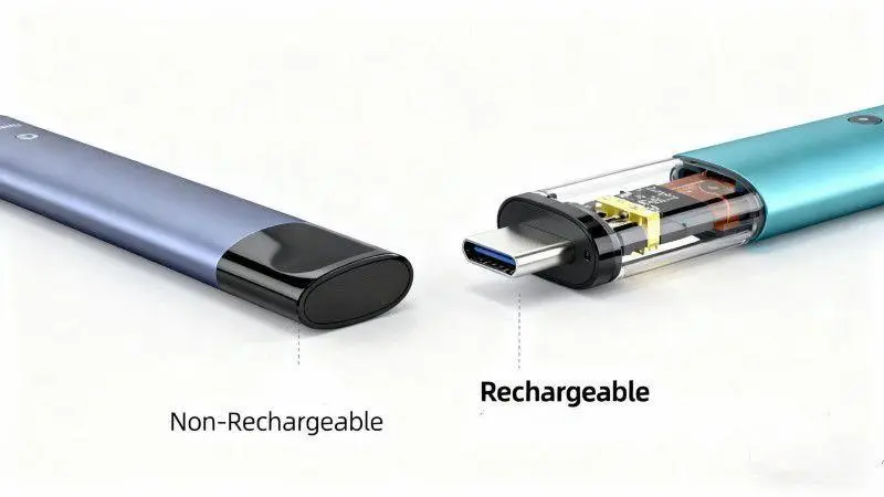 How Long to Charge Disposable Vape: A Complete Guide 4 Charging time comparison of disposable vapes showing rechargeable and non-rechargeable designs
