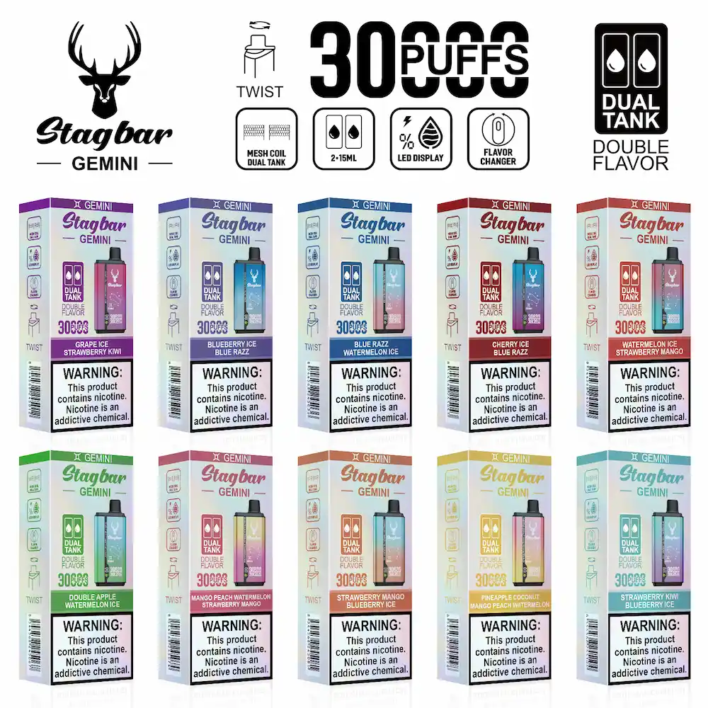 Stag bar Gemini 30000 Puffs Disposable Vape – Full Dual Flavor Collection