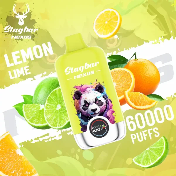 Stagbar Nexus 60000 Puffs Disposable Vape Lemon Lime flavor – refreshing citrus blend of zesty lemon and lime