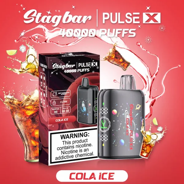 Stagbar Pulse X 40000 Puffs Disposable Vape with Smart Screen - Cola Ice Flavor