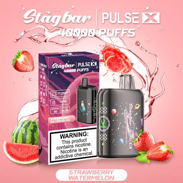 Stagbar Pulse X 40000 Puffs Disposable Vape with Smart Screen - Strawberry Watermelon Flavor
