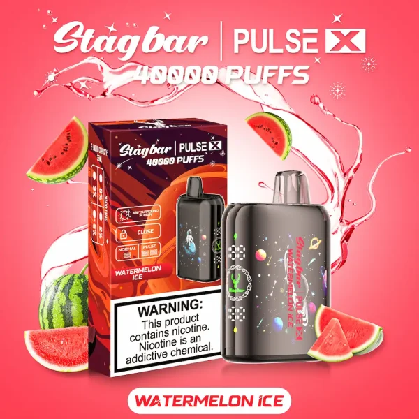 Stagbar Pulse X 40000 Puffs Disposable Vape with Smart Screen - Watermelon Ice Flavor