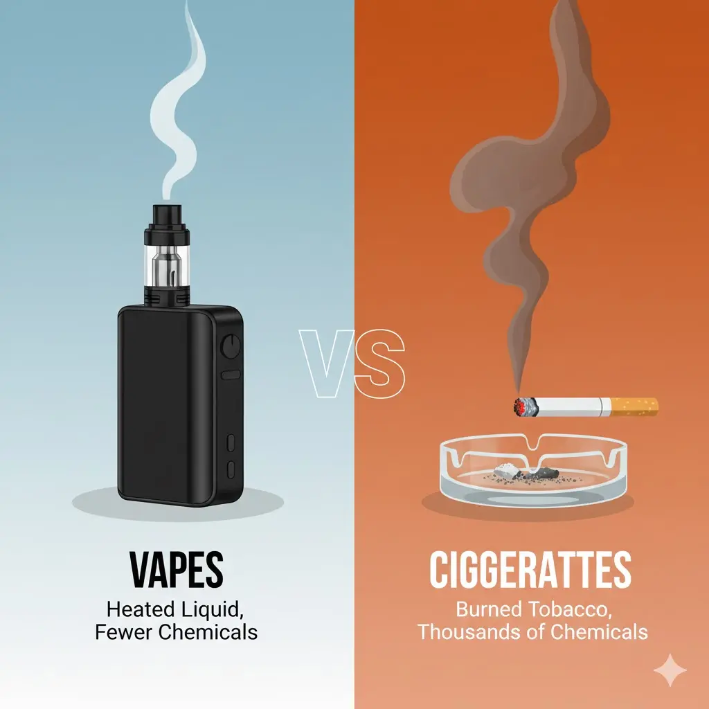 Evidence-based vape vs cigarette health risk comparison guide