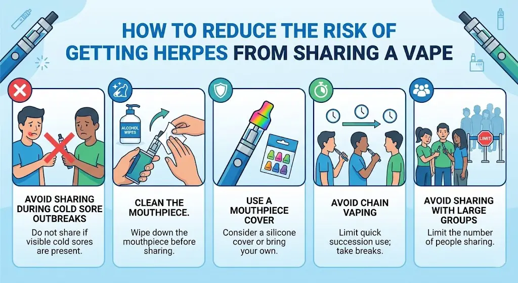 Simple ways to cut herpes transmission risk when sharing a vape