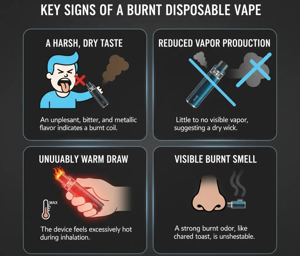 Key signs of a burnt disposable vape