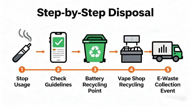 Step-by-step instructions for safe disposable vape disposal