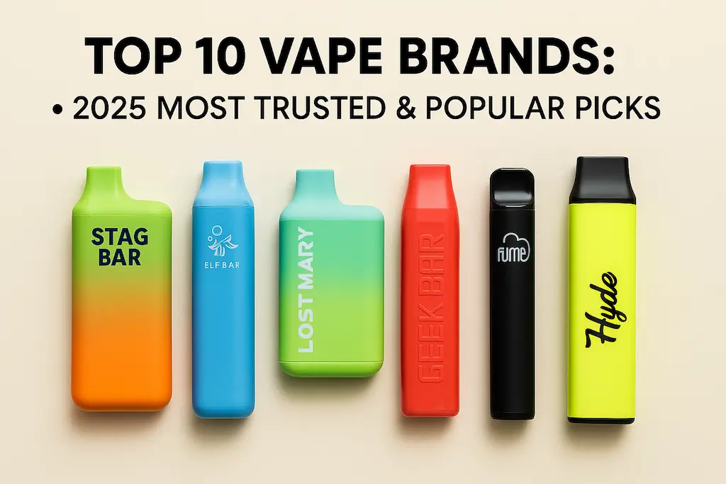 Top 10 Vape Brands: 2025 Most Trusted & Popular Picks 2 Top 10 vape brands for 2025 covering trusted names, strong performance, flavor quality, and reliable disposable vape choices