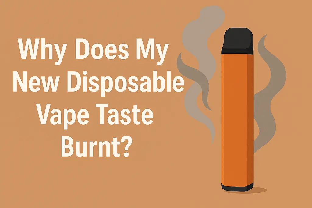 Why Does My New Disposable Vape Taste Burnt? 2 Guide explaining why a new disposable vape produces a burnt taste and how to fix early coil issues