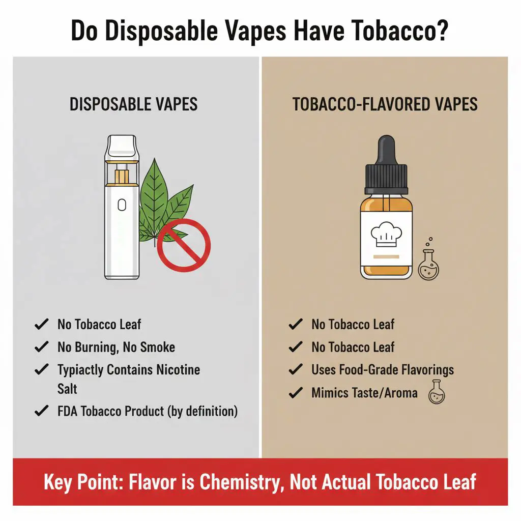 Are tobacco-flavored vapes made with real tobacco