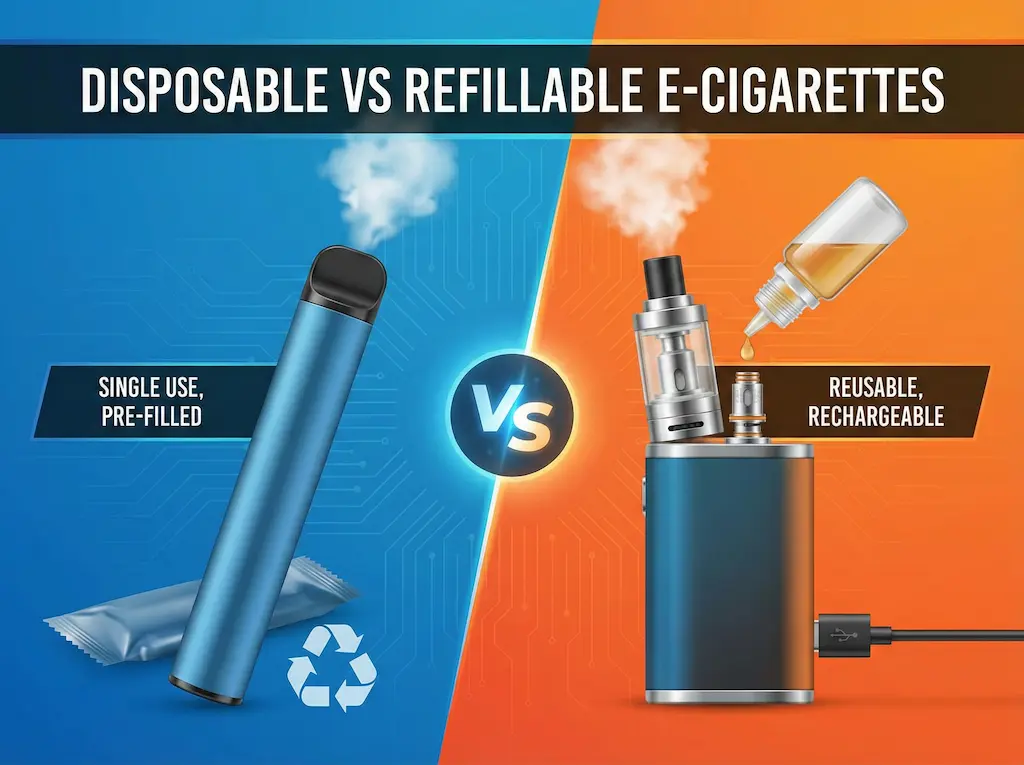 Disposable electronic cigarettes vs refillable electronic cigarettes 2 Comparison of disposable electronic cigarettes and refillable vapes