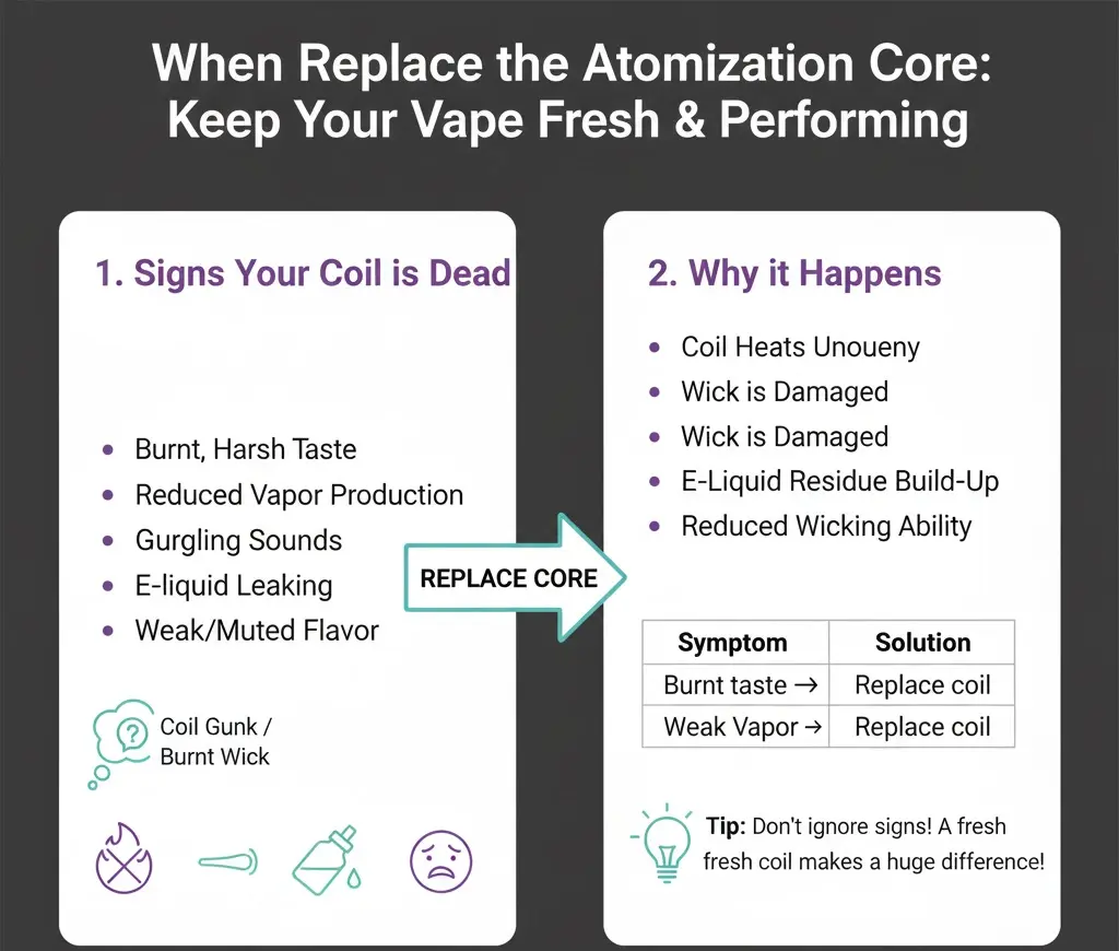 Signs you need to replace your vape atomization core