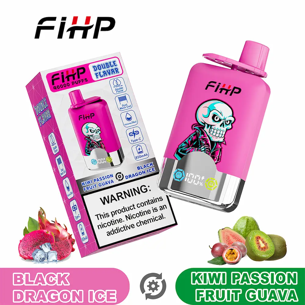 FIHP 40000 (40K) Puffs Dual Flavor Engangsdamp 11 FIHP 40000 40K puffs dual flavor engangs vape - Black Dragon Ice & Kiwi Passion Fruit Guava