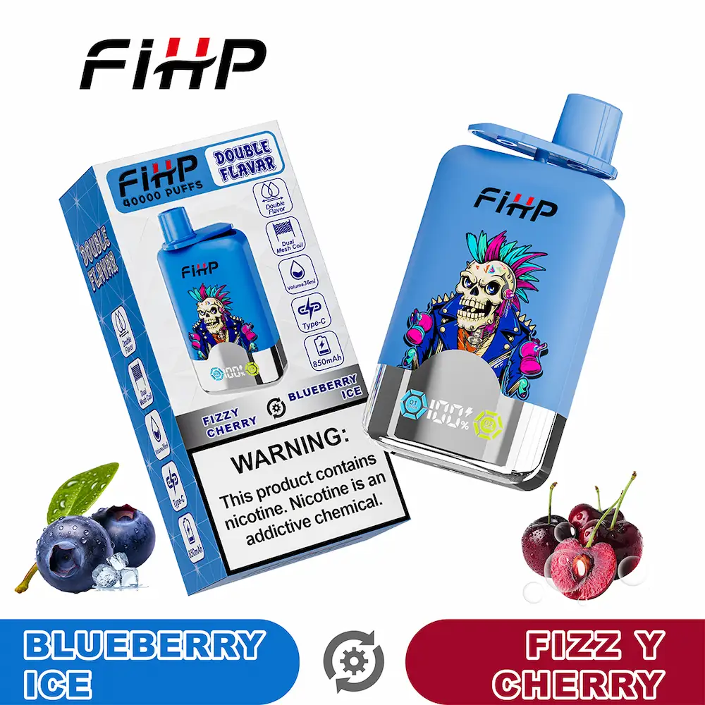 FIHP 40000 (40K) Puffs Dual Flavor Engangsdamp 8 FIHP 40000 40K puffs dual flavor engangs vape - Blueberry Ice & Fizzy Cherry