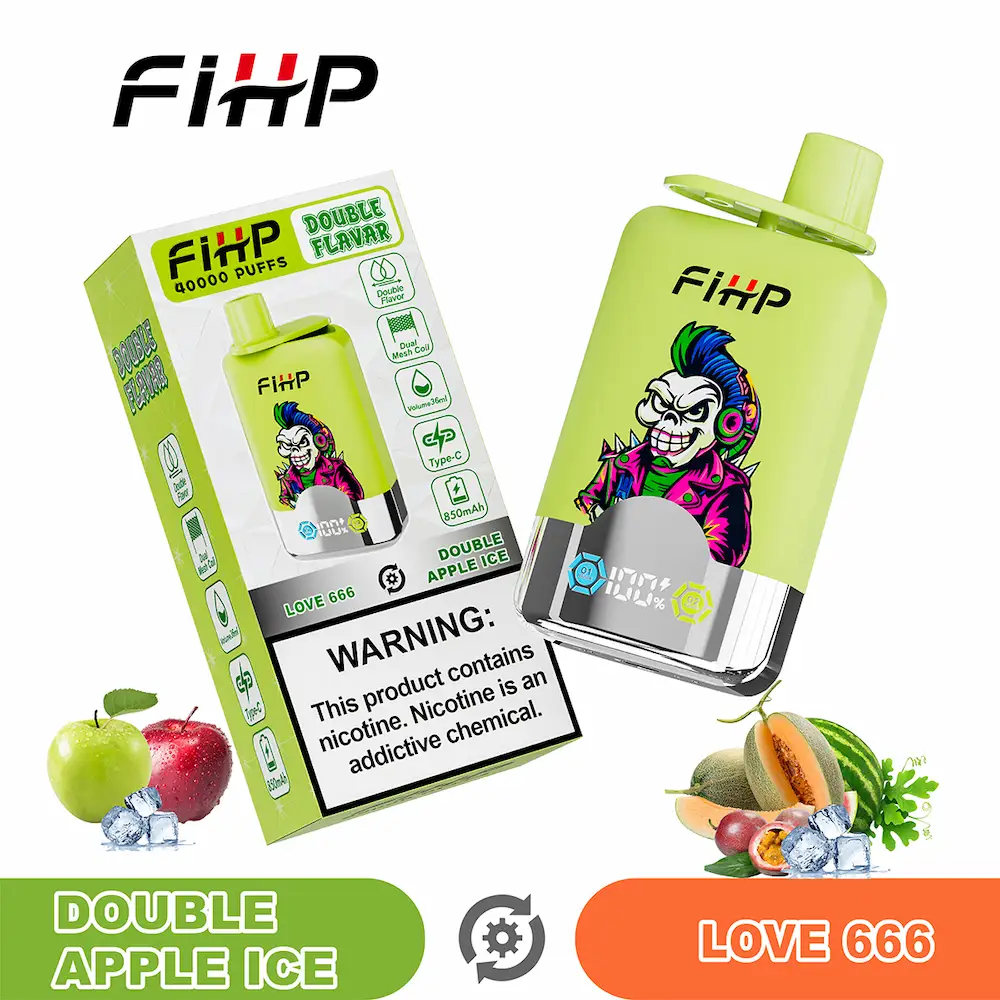 FIHP 40000 (40K) Puffs Dual Flavor Engangsdamp 9 FIHP 40000 40K puffs dual flavor engangs vape - Double Apple Ice & Love 666