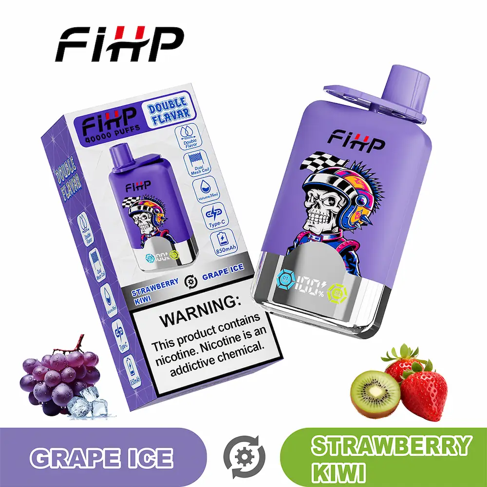 FIHP 40000 (40K) Puffs Dual Flavor Engangsdamp 10 FIHP 40000 40K puffs dual flavor engangs vape - Grape Ice & Strawberry Kiwi