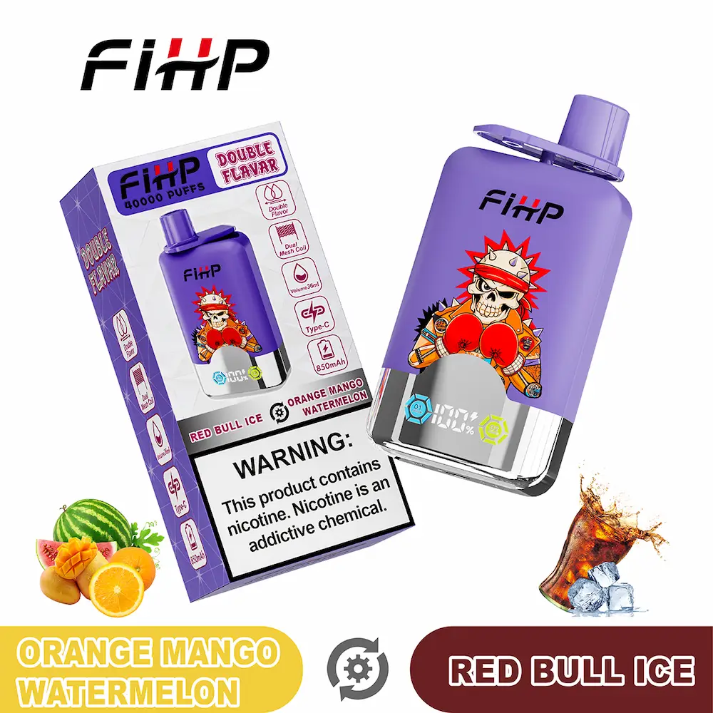 FIHP 40000 (40K) Puffs Dual Flavor Engangsdamp 4 FIHP 40000 40K puffs dual flavor engangs vape - Orange Mango Watermelon & Red Bull Ice