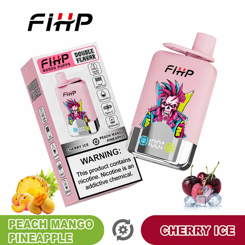 FIHP 40000 (40K) Puffs Dual Flavor Engangsdamp 13 FIHP 40000 40K puffs dual flavor engangs vape - Fersken Mango Ananas & Kirsebær Is