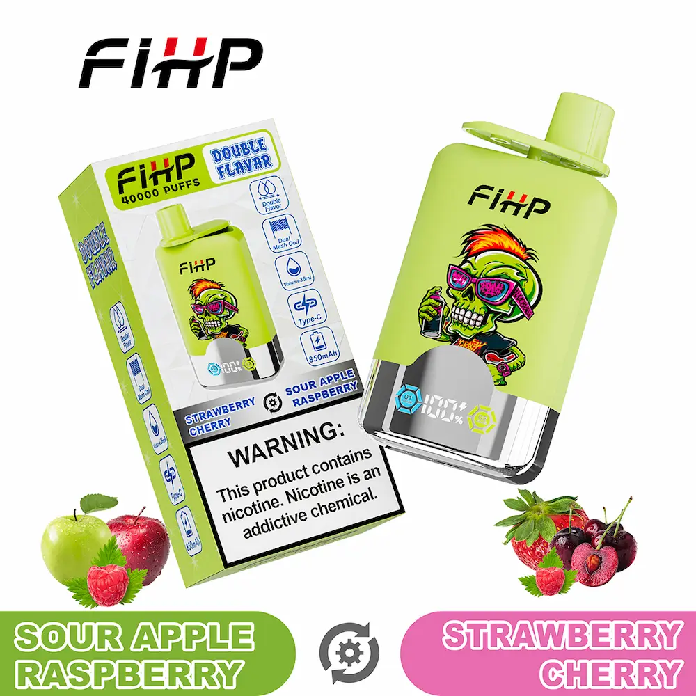 FIHP 40000 (40K) Puffs Dual Flavor Engangsdamp 3 FIHP 40000 40K puffs dual flavor engangs vape - Sour Apple Raspberry & Strawberry Cherry