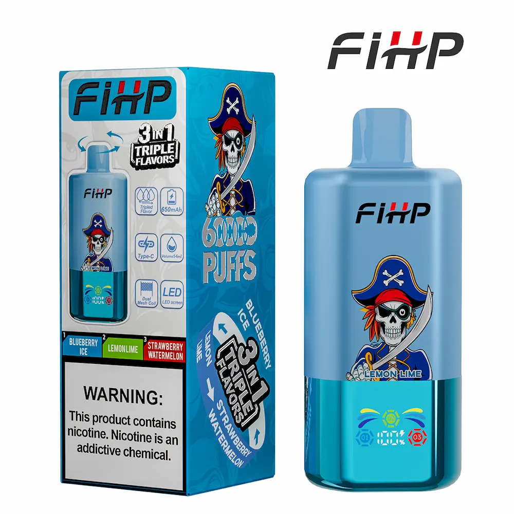 FIHP 60000 60K Puffs 3-i-1 Triple Flavor Vape 2 FIHP 60000 3-i-1 engangs vape Lemon Lime Strawberry Watermelon Blueberry Ice