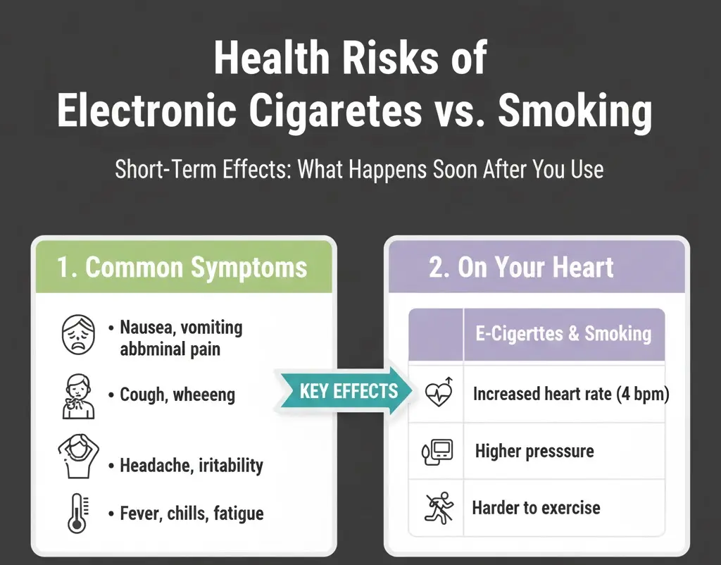 Health risks of electronic cigarettes vs smoking