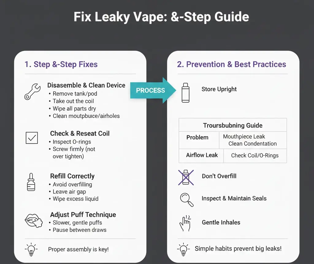 Step by step process to fix a leaky vape