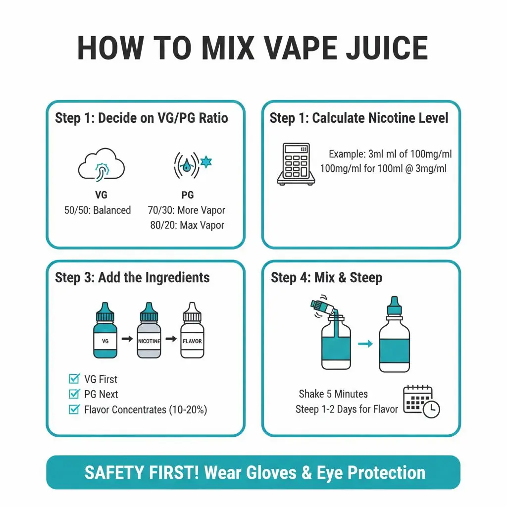 Step-by-step guide on how to mix vape juice