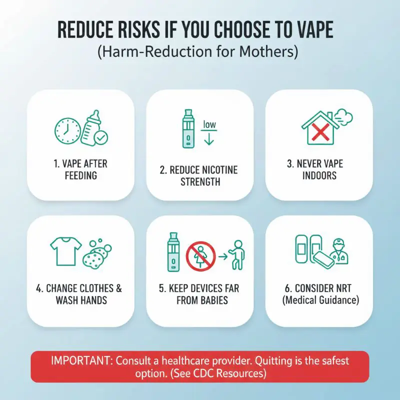 How to reduce vaping risks for breastfeeding mothers