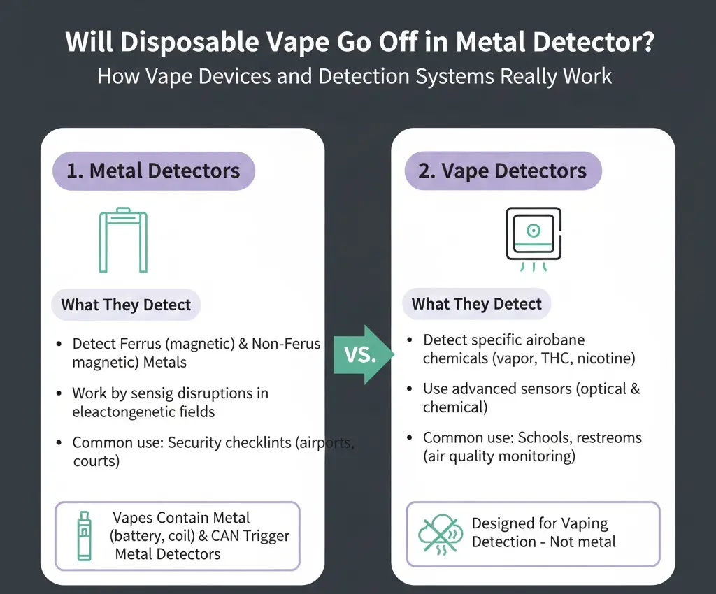 Metal Detectors vs Vape Detectors: Will a Disposable Vape Be Detected? 3 Diagram showing vape device parts and detection systems