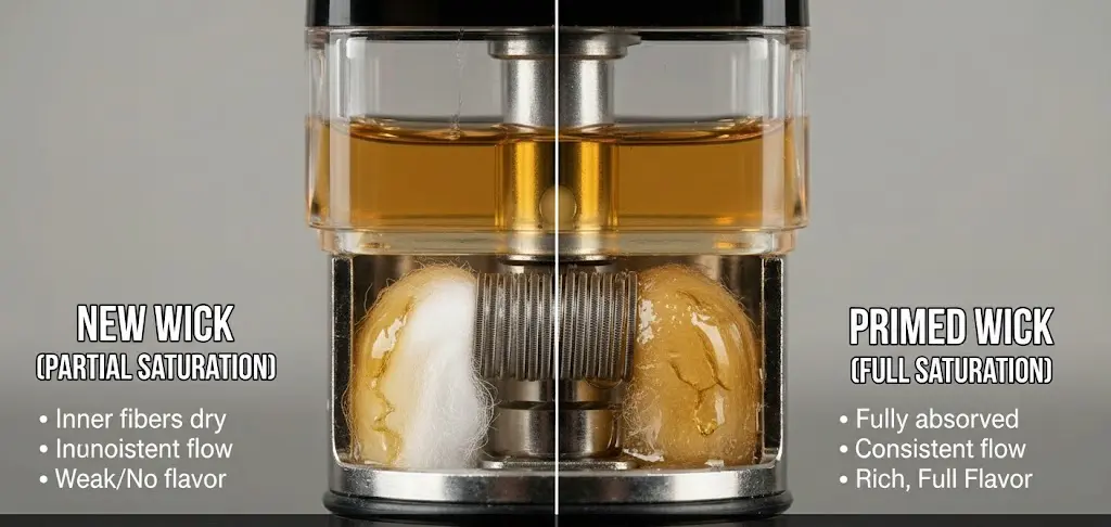 New e-liquid needs time to settle for better vape flavor
