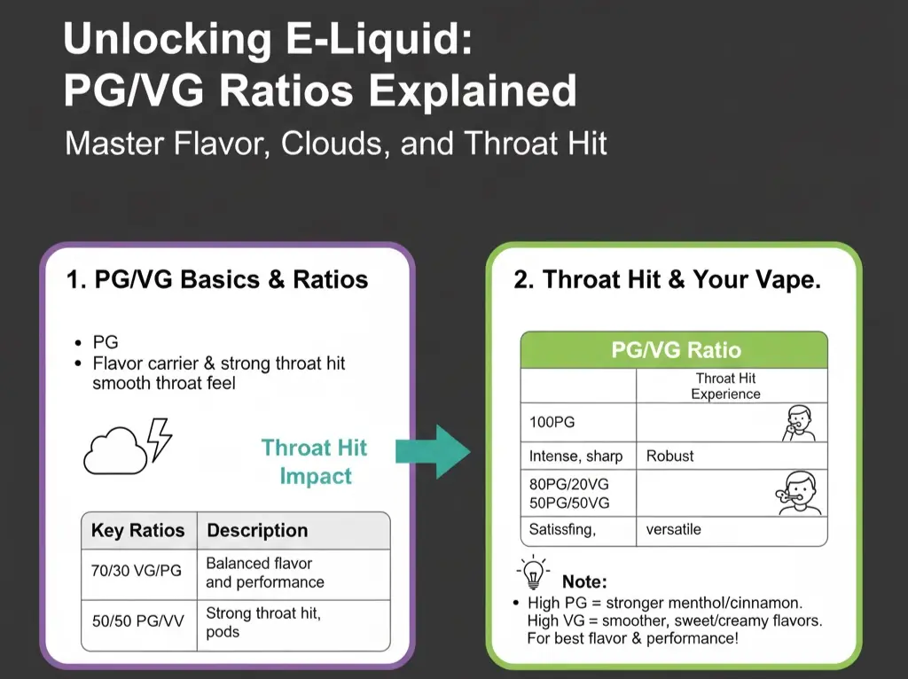 PG VG ratios explained for electronic cigarette liquid flavors