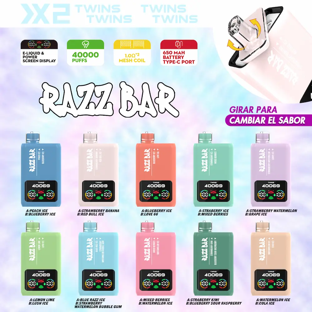RAZZ BAR 40K disposable vape dual flavor collection