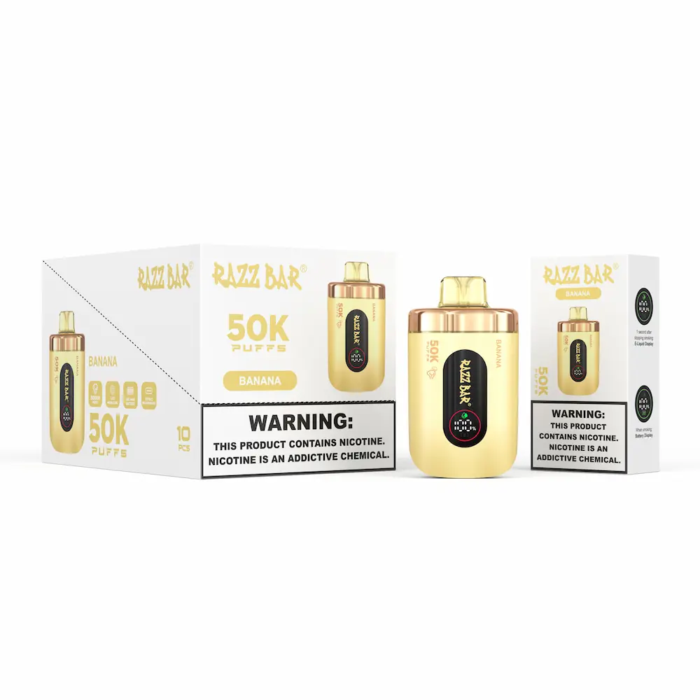 RAZZ BAR 50000 (50K) Puffs Disposable Vape 11 RAZZ BAR 50000 puffs disposable vape – Banana flavor