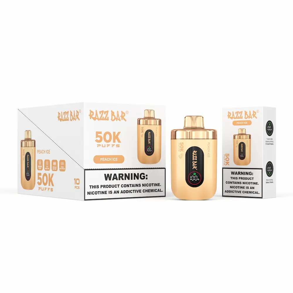 RAZZ BAR 50000 (50K) Puffs Disposable Vape 5 RAZZ BAR 50000 puffs disposable vape – Peach Ice flavor
