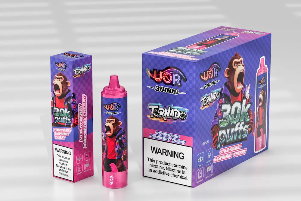 UOR Tornado 30000 (30K) Puffs Vape Desechable 10 UOR Tornado 30000 vape desechable sabor fresa frambuesa cereza