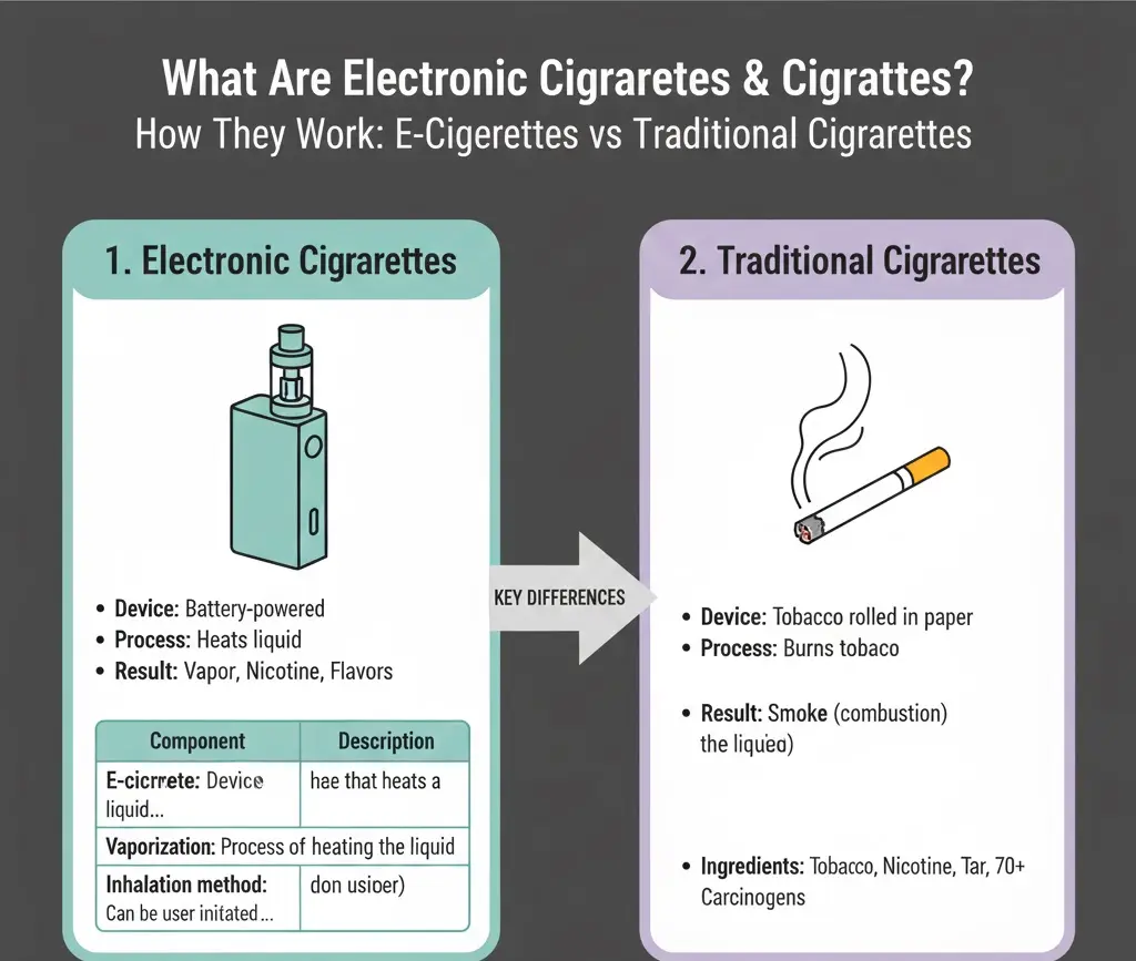 What are electronic cigarettes and cigarettes explained