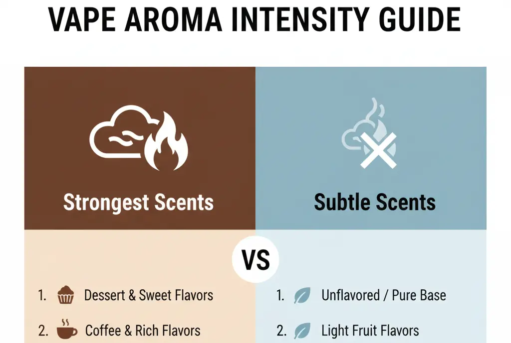 Strongest smelling vape flavors like fruit, menthol, and dessert