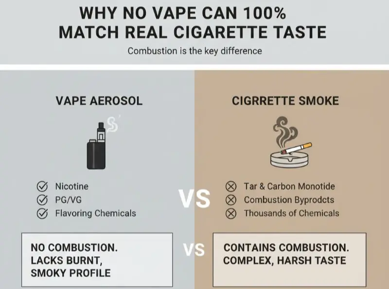 Why no vape can match real cigarette taste explanation